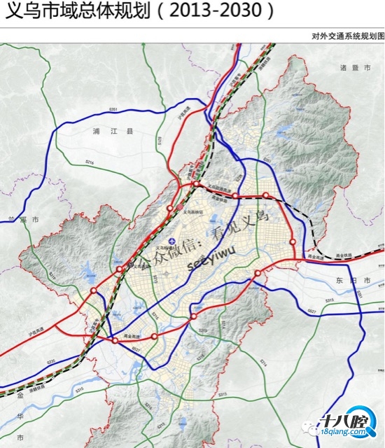 义乌新规划出炉,主城区173平方公里,4条轻轨穿城