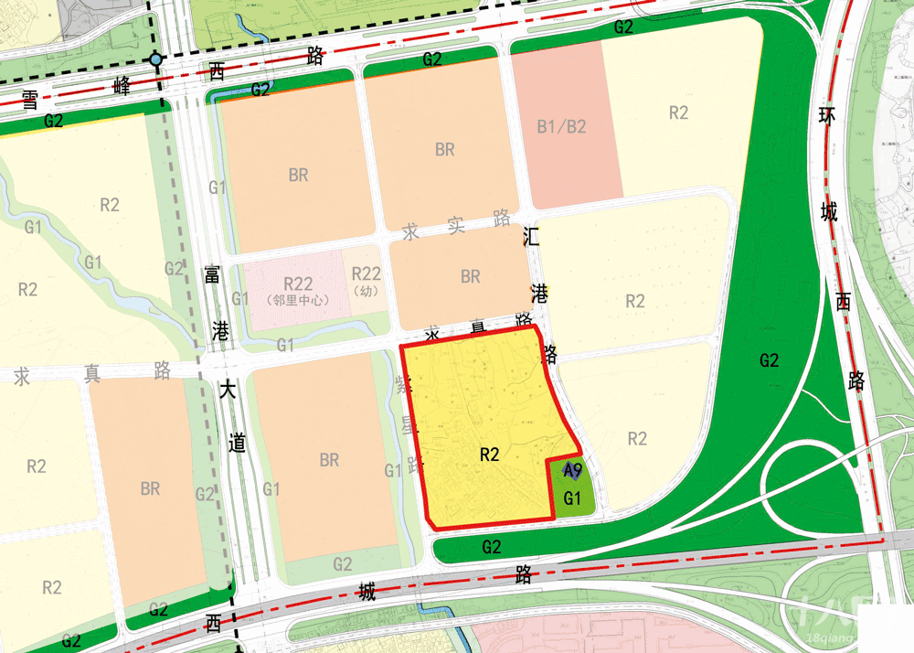 城西街道开创集聚区规划选址在富港大道以东,西城路以北,汇港路以西