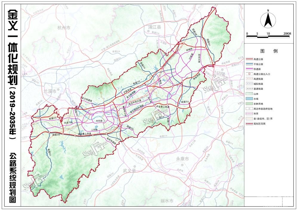 金义一体化规划公路系统规划图