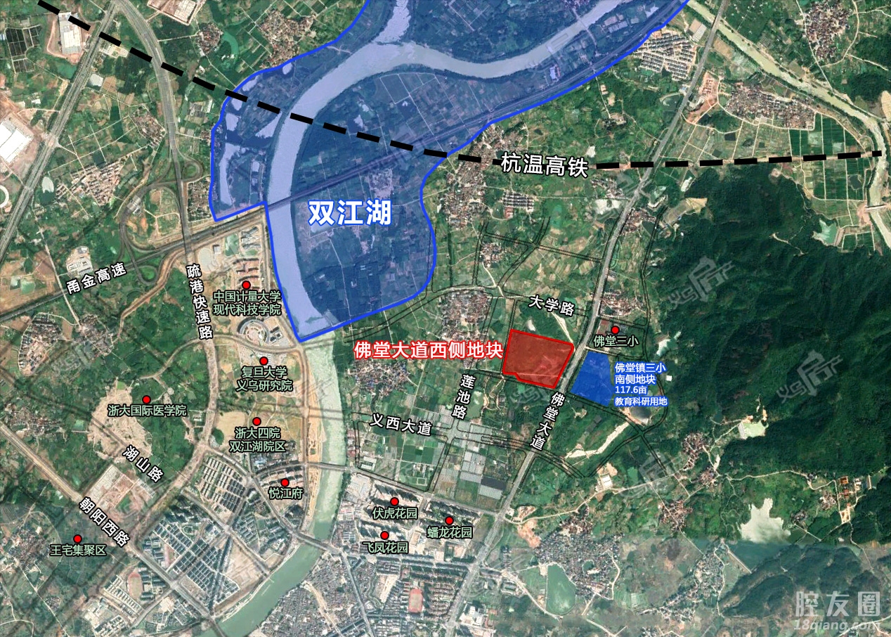 用地面积达196.5亩,义乌双江湖旁一大宗低密度商住用地规划公示!