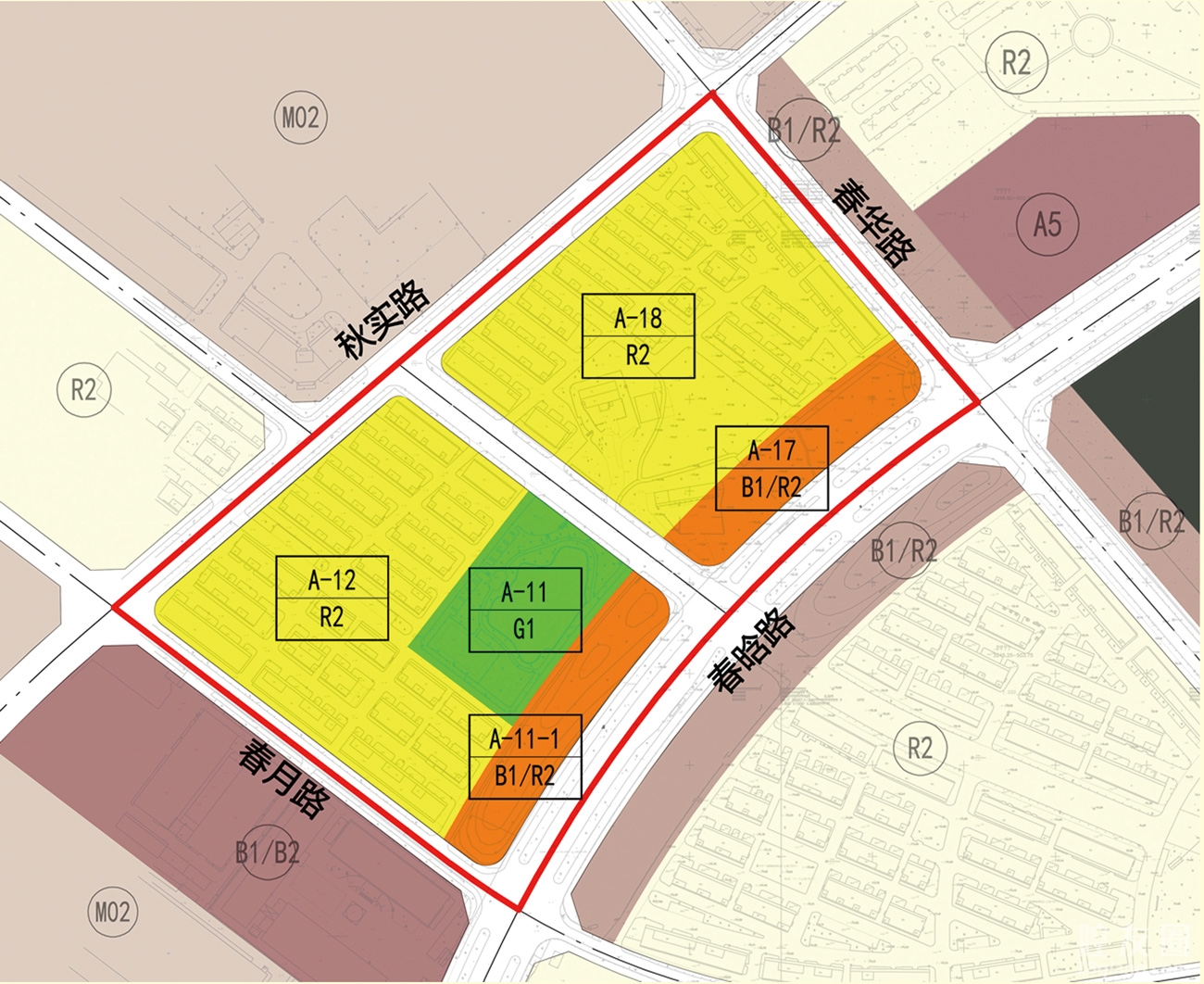 北苑街道春晗路北侧地块控制性详细规划来了!布局住宅,商住用地